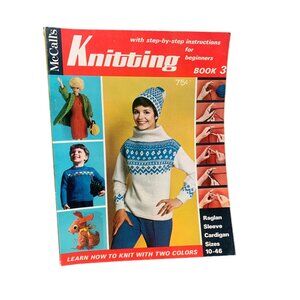 McCall's Knitting Book 3 With Step-By-Step Instructions For Beginners